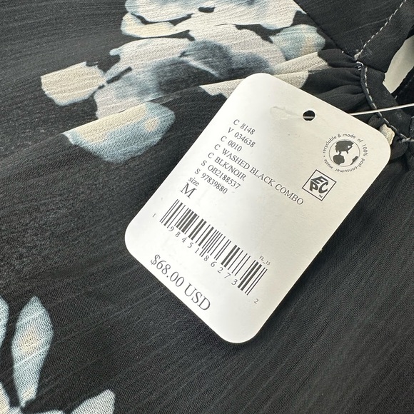 Free People Seeing Double Printed Cami in Washed Black size Medium NWT - Picture 6 of 12